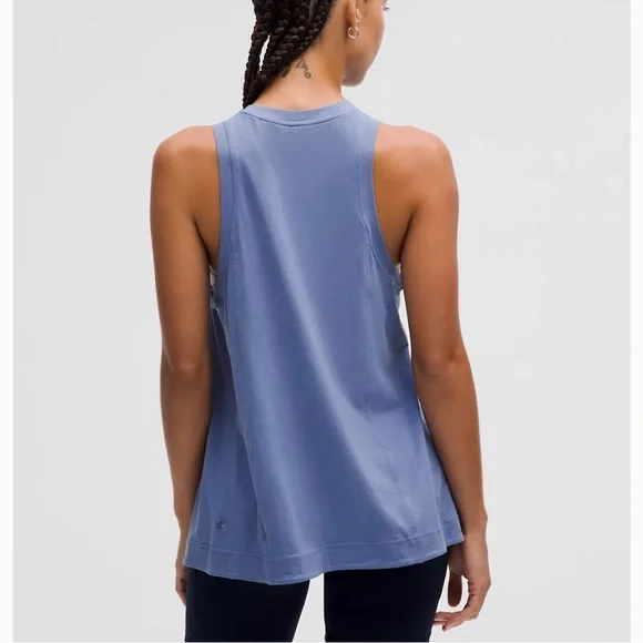 NWT Lululemon Long Cotton Crewneck Tank Top blue - Picture 2 of 3